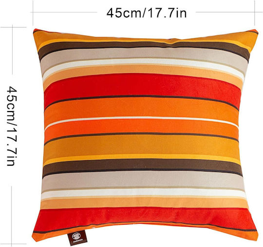 Μαξιλάρι Καναπέ Makimoo Colorful Stripes 2τμχ 45x45εκ.