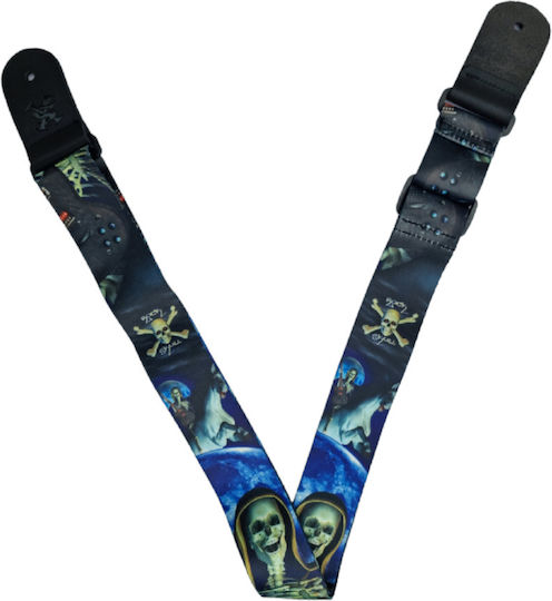 Sx Gsp2msk Moon Skull Guitar Strap