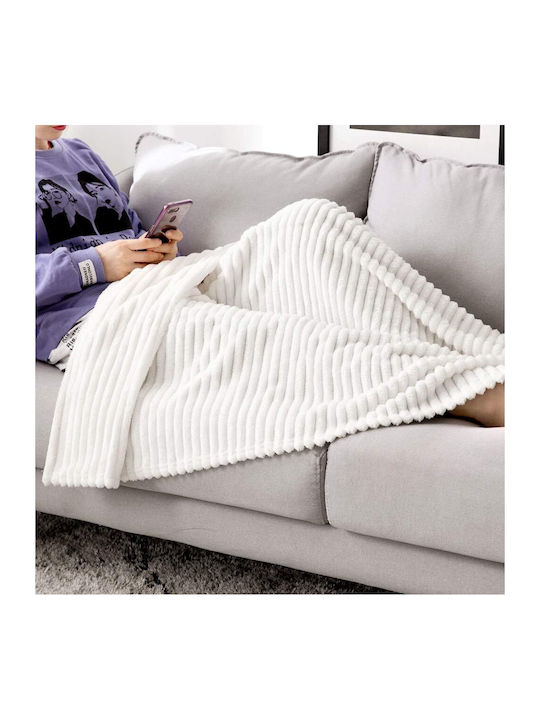 Miulee Fleece Decke für die Couch 125x150cm Weiß