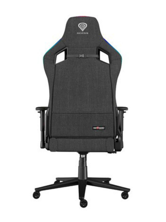 Genesis Trit 660 Fabric Gaming Chair with Adjustable Armrests and RGB Lighting Gray