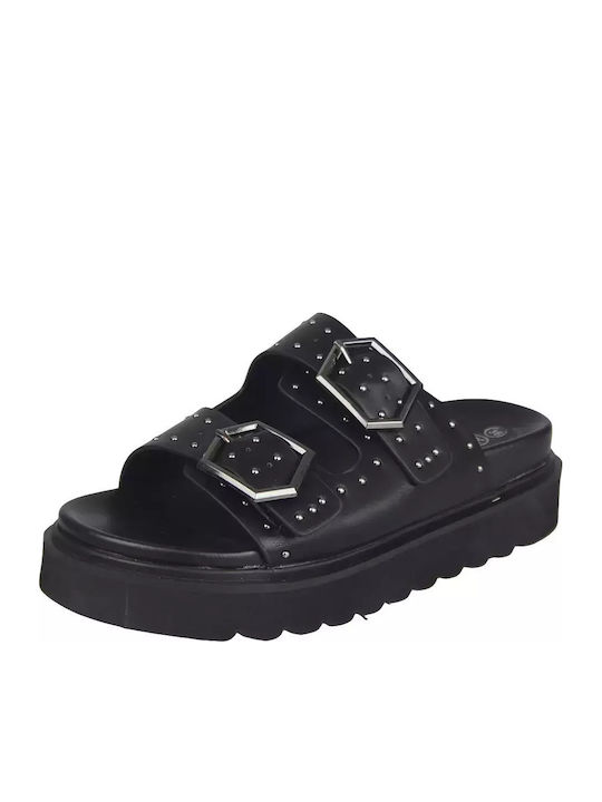 Women's Flat Sandals Flatforms in Black Color