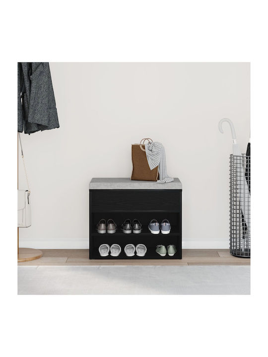 Entry Furniture with Shoe Rack & Bench Black Beech 60x30x45cm