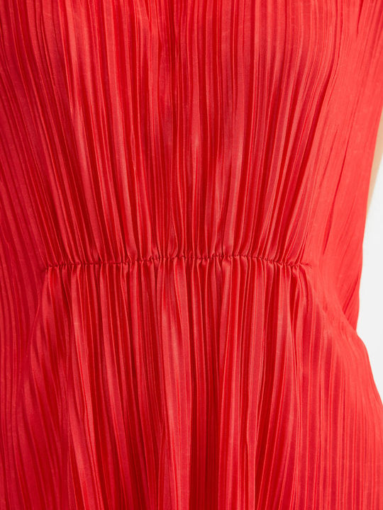 Damen Bluse Ärmellos Red