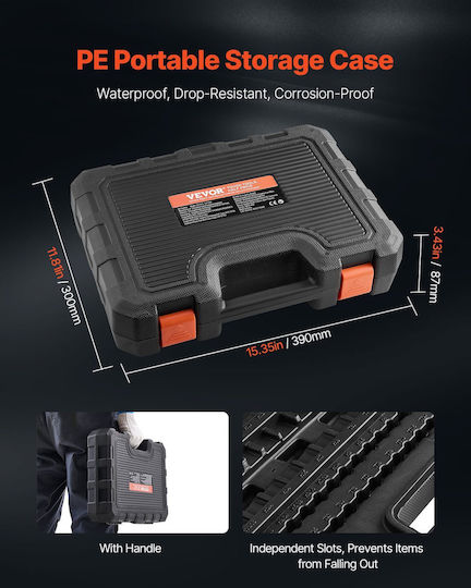 Bit Socket Set 107-piece Sae Metric Hex Torx E-torx Tamper-proof Extra Long