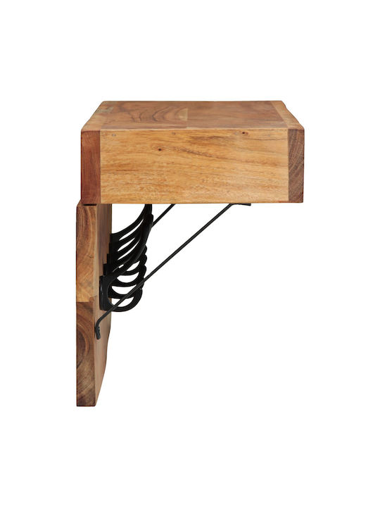 vidaXL Wooden Wall Hanger Brown 73x19x23cm 1pc