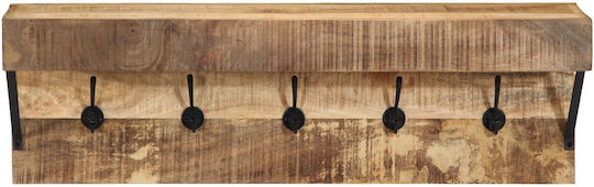 vidaXL Wooden Wall Hanger Brown 73x19x23cm 1pc