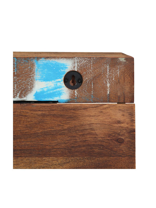 vidaXL Wooden Wall Hanger 10 Hooks Brown 73x19x23cm