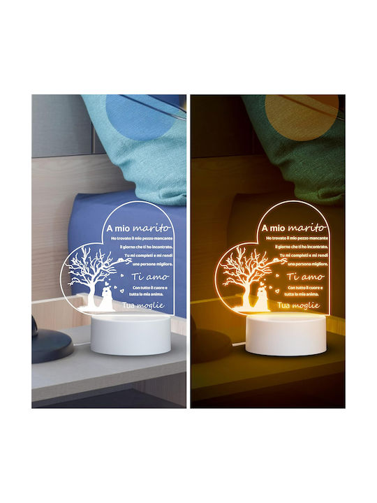 Prezent Dekorative Lampe 3D-Illusion Weiß