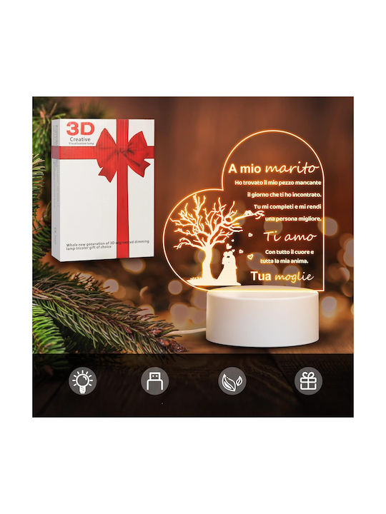 Hoojtny Dekorative Lampe 3D-Illusion Weiß
