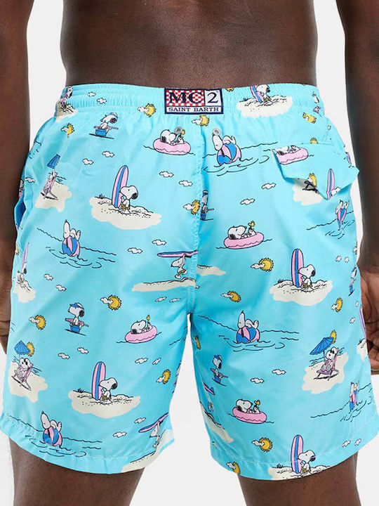 Lightingsnoopy Island Chill Men's Swimwear Shorts Blue with Patterns