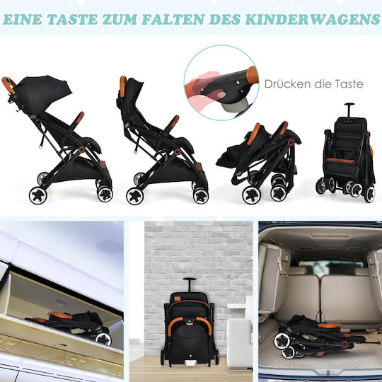 Costway Baby Stroller Suitable for Newborn Black 7kg