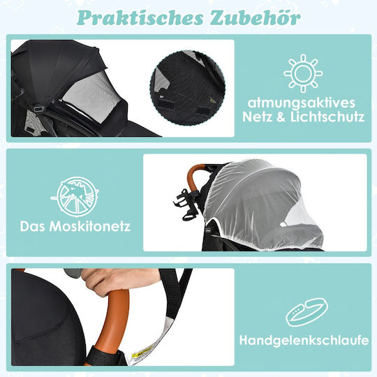 Costway Baby Stroller Suitable for Newborn Black 7kg
