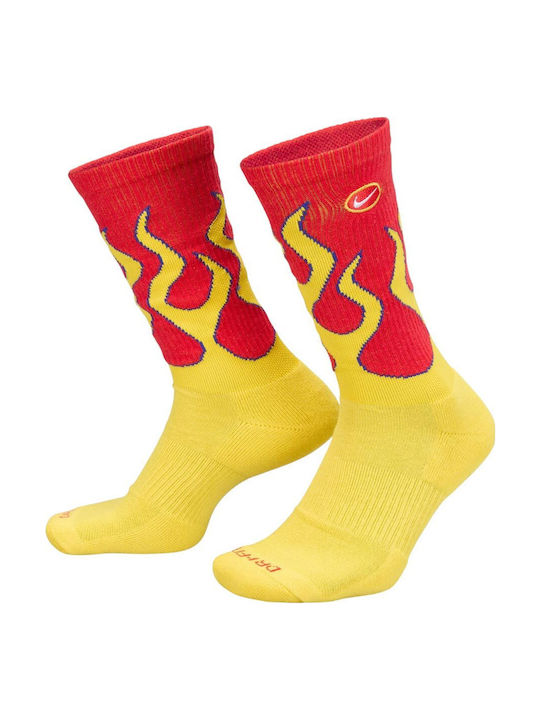 Nike Everyday Plus Cushioned Athletic Socks Yellow 1 Pair