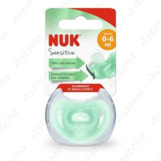 Nuk Πιπίλα Σιλικόνης για 6-18 μηνών Sensitive Πράσινη