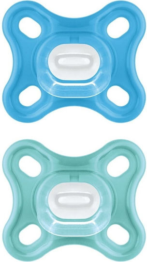 Mam Comfort Πιπίλες Σιλικόνης Blue/Green για 0-2 μηνών 2τμχ