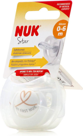 Nuk Genius Orthodontic Pacifier Silicone with Case White / Pink for 0-6 months
