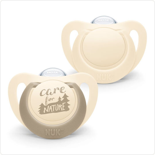 Nuk Nature Schnuller Silikon Natur - Beige für 0-6 Monate 2Stück