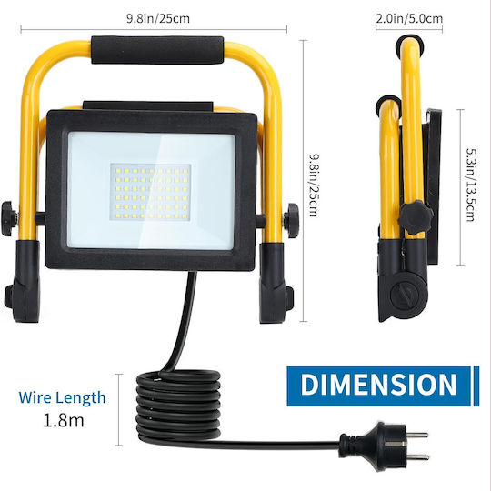 Aigostar Electric Jobsite Light LED with Brightness up to 2740lm