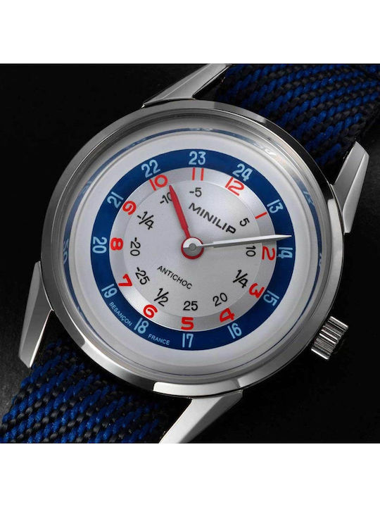 Lip Watches Men's Watch Battery with Blue Fabric Strap