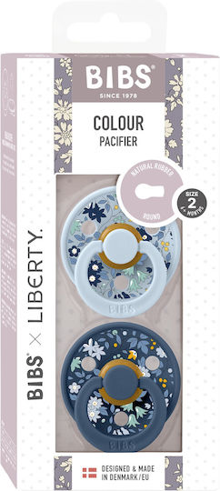 Bibs X Liberty Pacifiers Rubber Chamomile Lawn/Baby Blue for 6+ months 2pcs