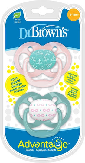 Dr. Brown's Advantage Pacifiers Silicone Purple-Green for 6-18 months 2pcs
