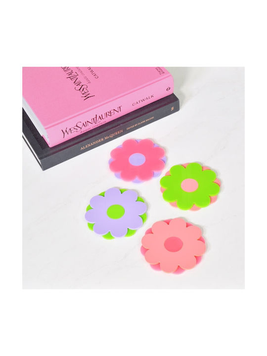 Flower Coasters Σουβέρ Πολύχρωμο 12cm 4τμχ