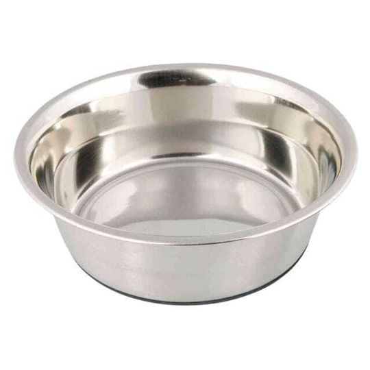 Trixie Edelstahl Schalen Futter & Wasser für Hund & Katze auf Basis von 500ml 14cm in Silber Farbe
