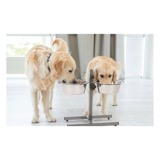 Imac Stainless Steel Bowl Food & Water for Dog with Base 2lt 29cm in Blue Color