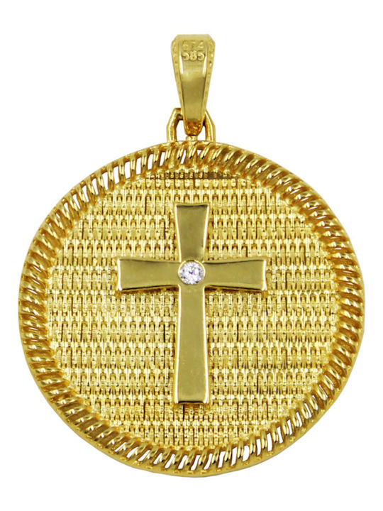 Roloi Kaliamanis Pendant Kids Talisman Double Sided Konstantinato made of Gold 14K PM1267