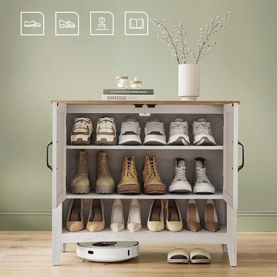 Wooden Shoe Organizer White 80x35x70cm