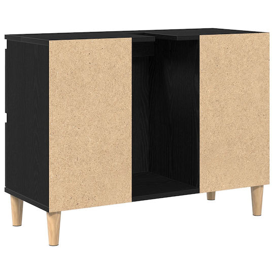 vidaXL 862813 Στήλη Μπάνιου Δαπέδου 80x33x60cm Μαύρη