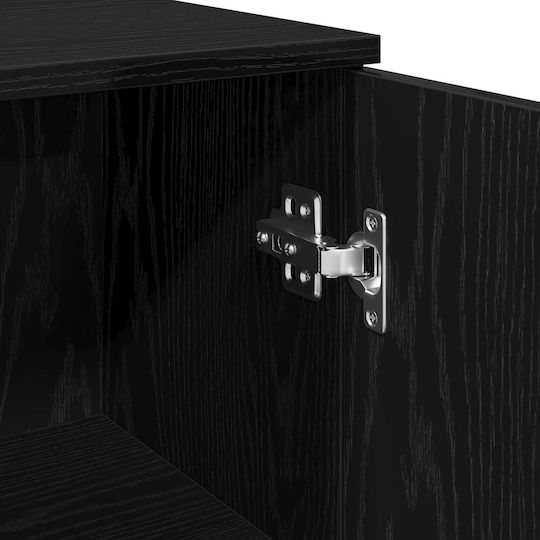 vidaXL Στήλη Μπάνιου Δαπέδου Μ30xΒ30xΥ190cm Μαύρη