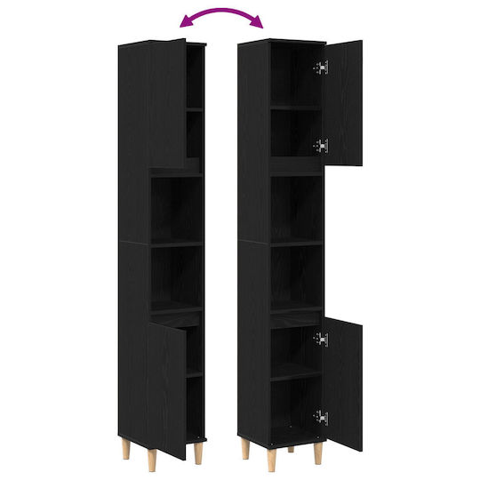 vidaXL Στήλη Μπάνιου Δαπέδου Μ30xΒ30xΥ190cm Δρυς