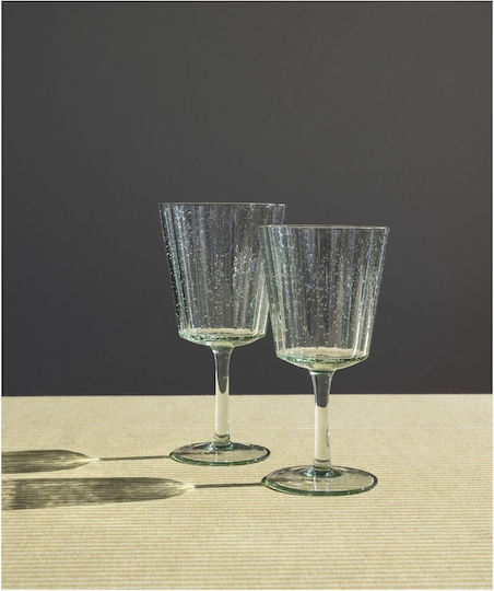 Laura Ashley Set of Glasses for White Wine made of Glass Green Stemmed 27ml 4pcs