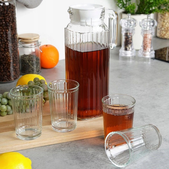 Excellent Houseware Set of Glasses Cocktail/Drinking made of Glass 200ml 5pcs