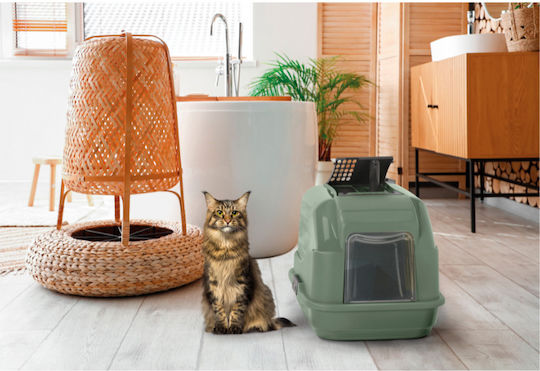 Imac Easy Cat Second Life Cat Toilet Closed with Filter Green L50 x W40 x H40cm