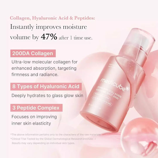 Medicube PDRN Pink Colagen Exosome Shot 2000 Serum Hidratant și Anti-îmbătrânire pentru Față cu Colagen pentru Tonifiere 30ml