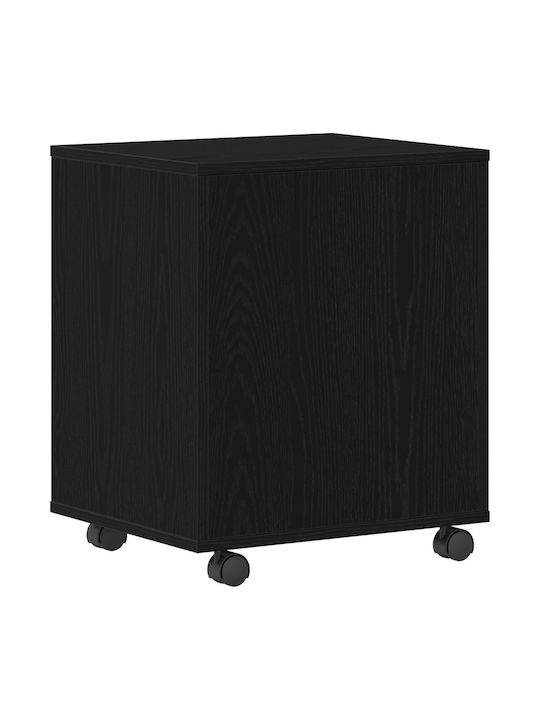 Cabinet de Birou cu Roți & Sertare Μαύρη Δρυ 45x38x54cm