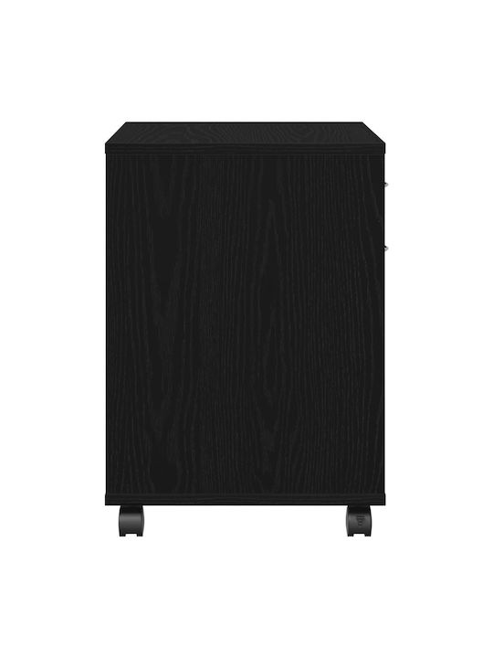 Cabinet de Birou cu Roți & Sertare Μαύρη Δρυ 45x38x54cm