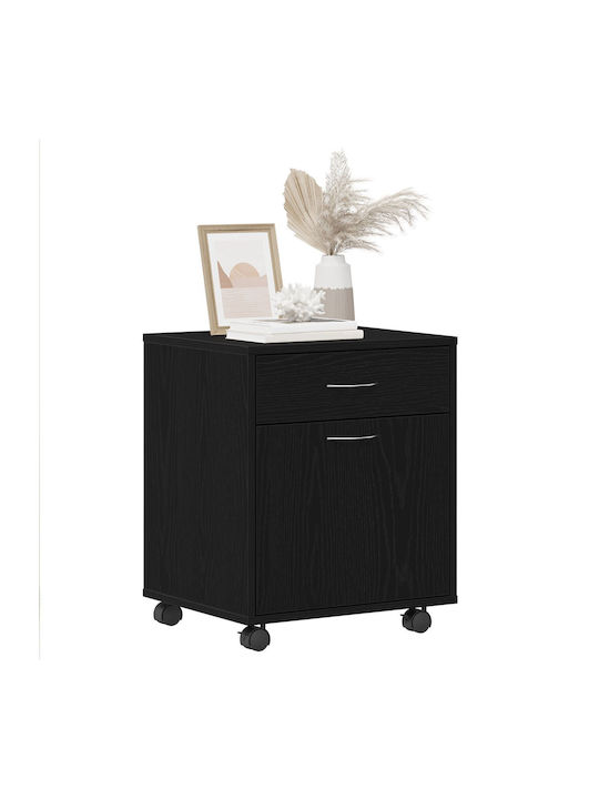 Cabinet de Birou cu Roți & Sertare Μαύρη Δρυ 45x38x54cm
