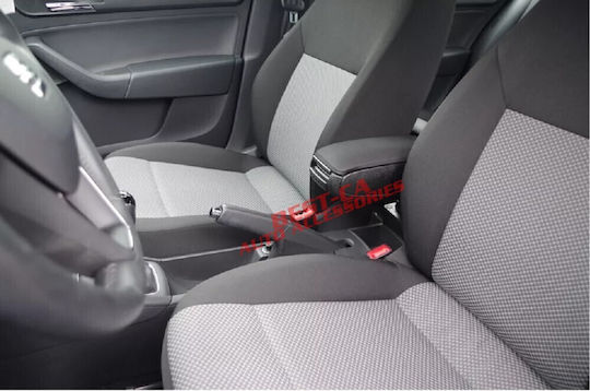 Best-Ka Consolă pentru cotiera mașinii Compatibil cu Skoda Rapid în culoarea negru