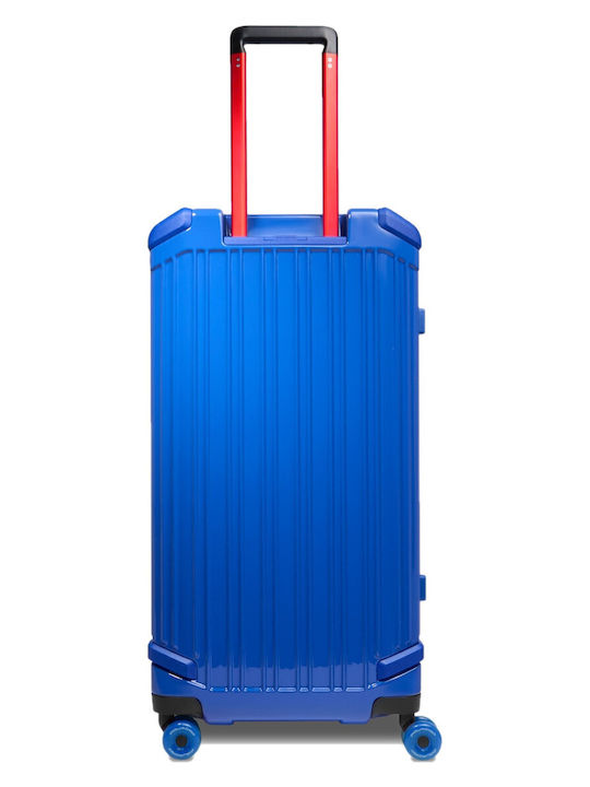 Piquadro Μεγάλη Βαλίτσα Ταξιδίου Σκληρή Pop Blue με 4 Ρόδες Ύψους 80εκ.