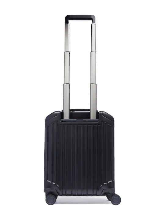 Piquadro Valiză De Călătorie Cabină Neagră Cu 4 Roți Înălțime 45cm
