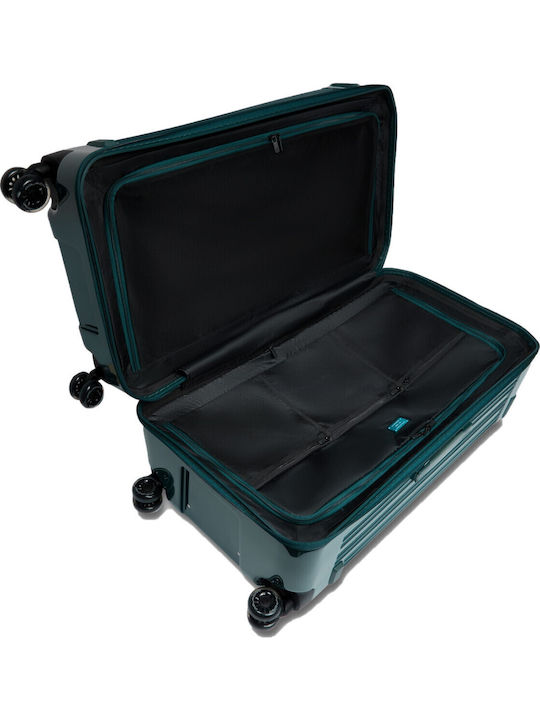 Piquadro Μεγάλη Βαλίτσα Ταξιδίου Pop Green με 4 Ρόδες Ύψους 80εκ.