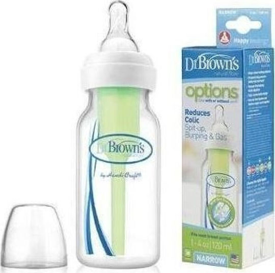 Dr. Brown's Plastic Baby Bottle Options Anti-Colic with Silicone Nipple for 0+, 0+ m, months 120ml