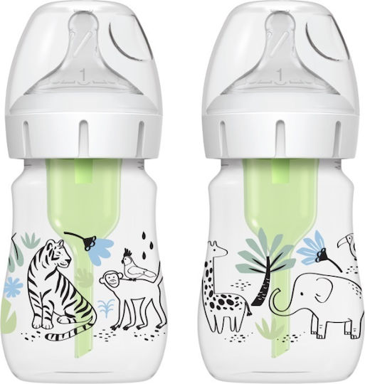 Dr. Brown's Plastic Baby Bottle Anti-Colic with Silicone Nipple for 0+, 0+ m, months 150ml 2pcs