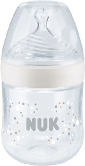 Nuk Glass Baby Bottle Nature Sense Anti-Colic with Silicone Nipple for 0-6 months Gray Dots - Grey 120ml
