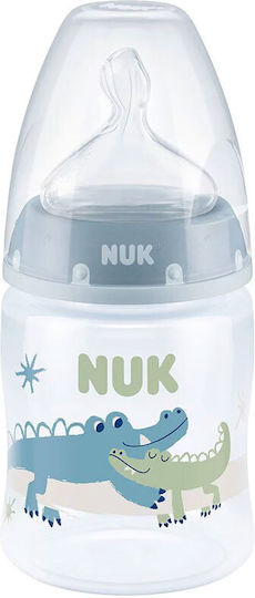 Nuk Plastic Baby Bottle First Choice Plus Anti-colic with Silicone Teat for 0-6 Months Gray Crocodile - Gray 150ml