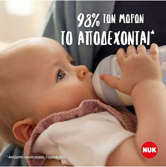 Nuk Пластмасово Бебешко Шише Perfect Match Против Колики със Силиконов Биберон за 3+ месеци Multicolour 260мл