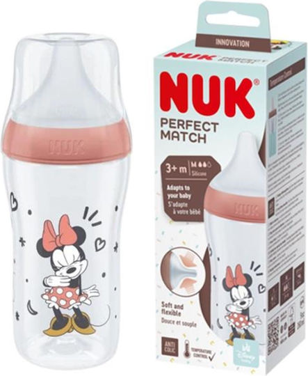 Nuk Пластмасово Бебешко Шише Perfect Match Против Колики със Силиконов Биберон за 3+ месеци Multicolour 260мл